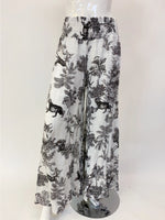 ‘Helen’ Italian Linen Printed High Waist Wide Leg Palazzo Pants - Various Colours