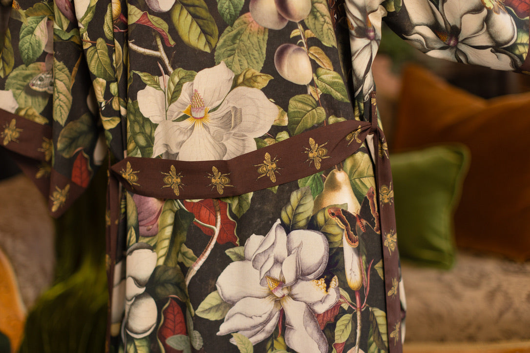 Market Of Stars - ‘Fleur De Lune’ Opera Duster Kimono Coat Robe - Florals & Bees