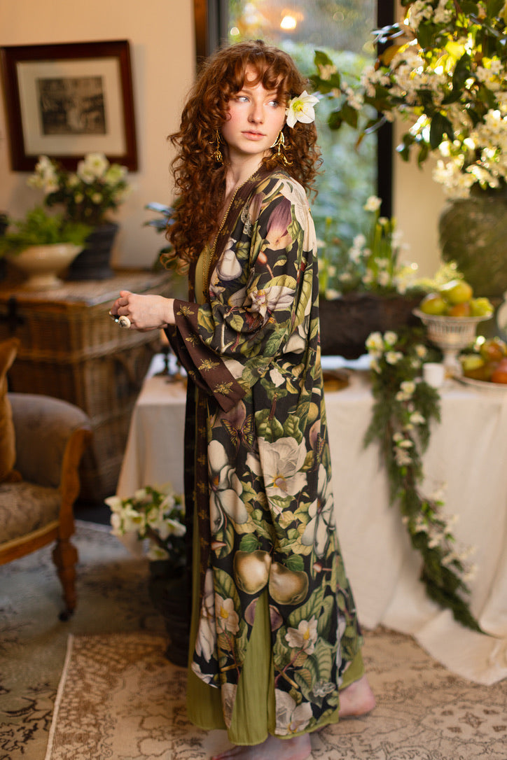 Market Of Stars - ‘Fleur De Lune’ Opera Duster Kimono Coat Robe - Florals & Bees