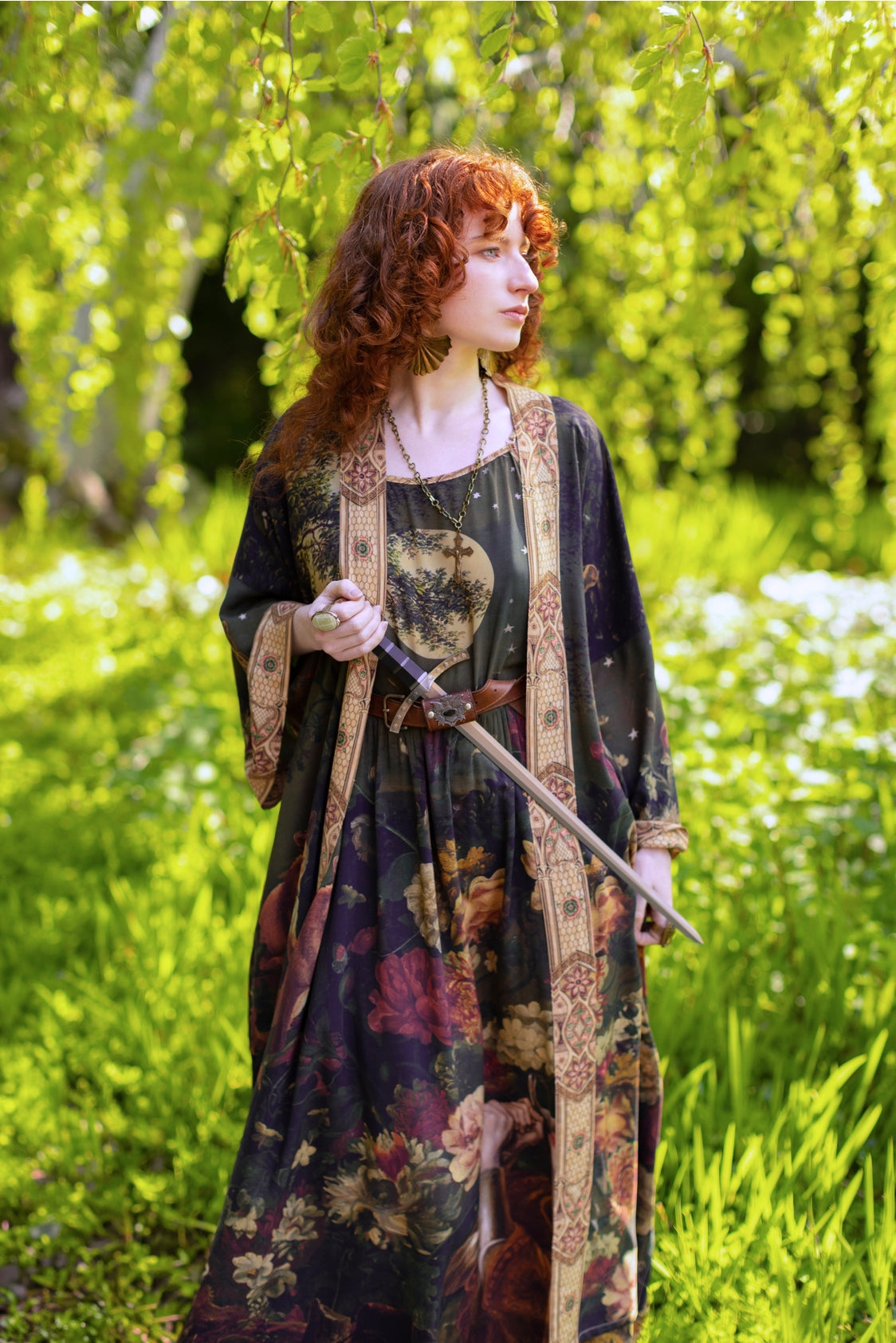 Market Of Stars - ‘The Messenger’ Opera Duster Kimono Coat Robe - Joan of Arc & Florals