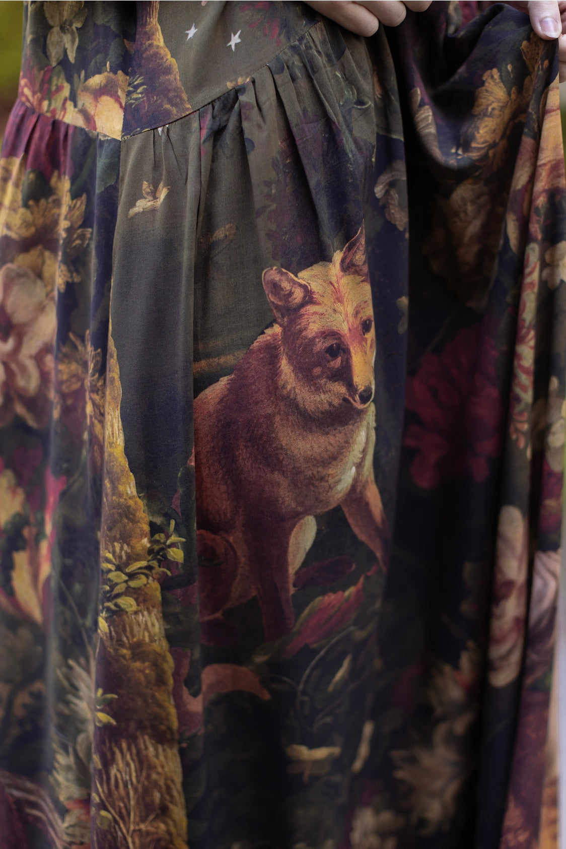 Market Of Stars ‘The Messenger’ Print Bohemian Long Maxi Bamboo Slip Dress - Joan of Arc & Florals