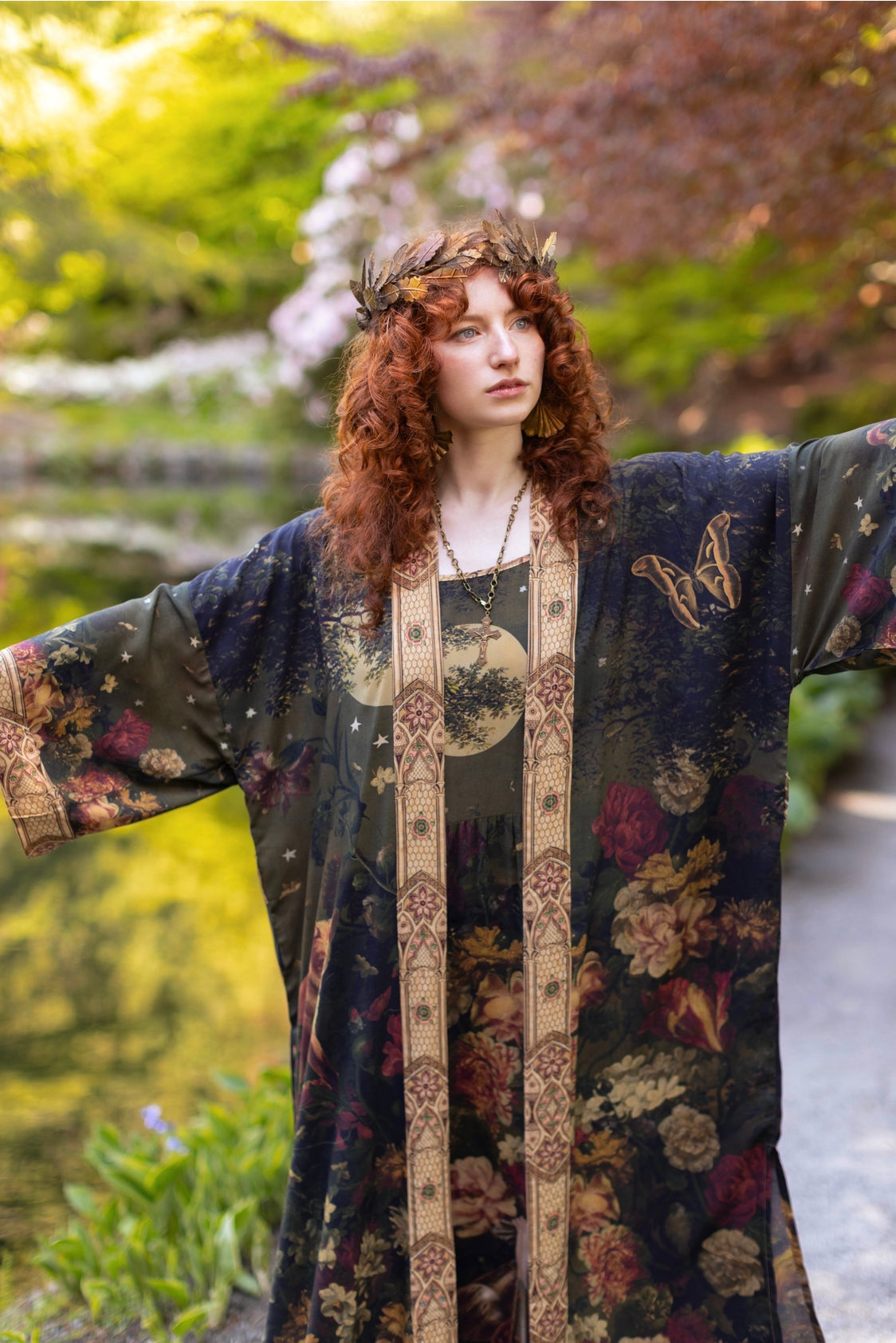 Market Of Stars - ‘The Messenger’ Opera Duster Kimono Coat Robe - Joan of Arc & Florals