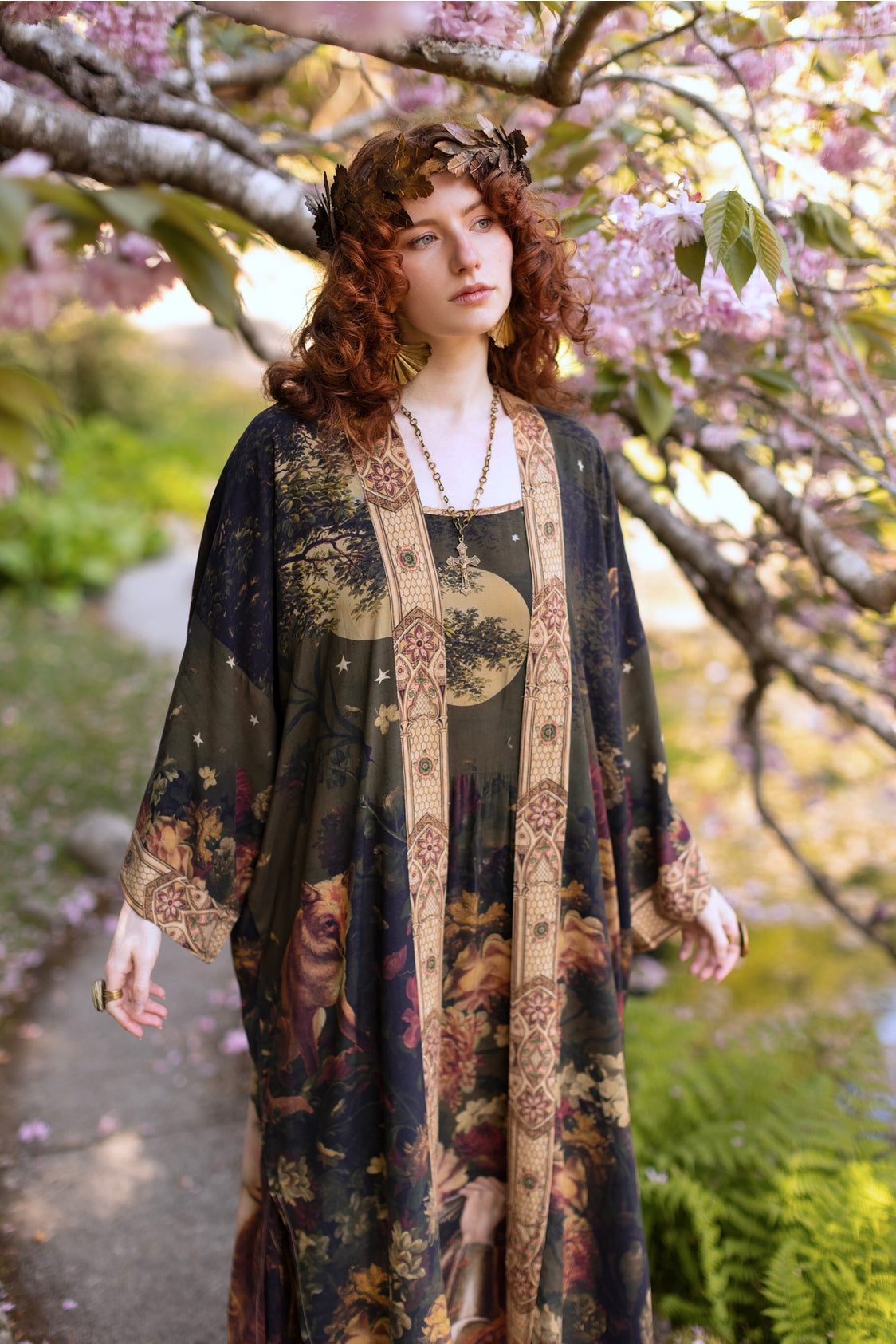 Market Of Stars - ‘The Messenger’ Opera Duster Kimono Coat Robe - Joan of Arc & Florals