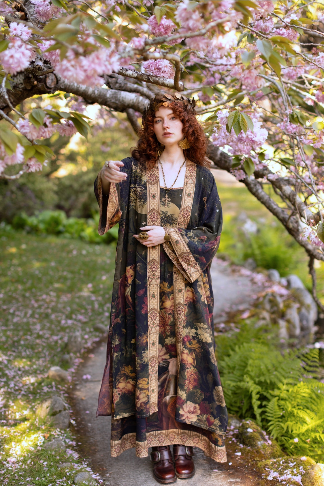Market Of Stars - ‘The Messenger’ Opera Duster Kimono Coat Robe - Joan of Arc & Florals