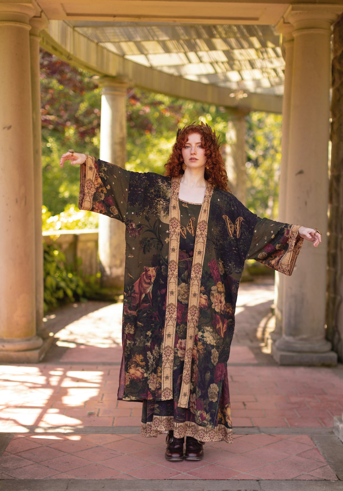 Market Of Stars - ‘The Messenger’ Opera Duster Kimono Coat Robe - Joan of Arc & Florals