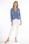 JUMP Clothing Slub Button Cardi - Denim - LAST - Size XS