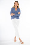 JUMP Clothing Slub Button Cardi - Denim - LAST - Size XS