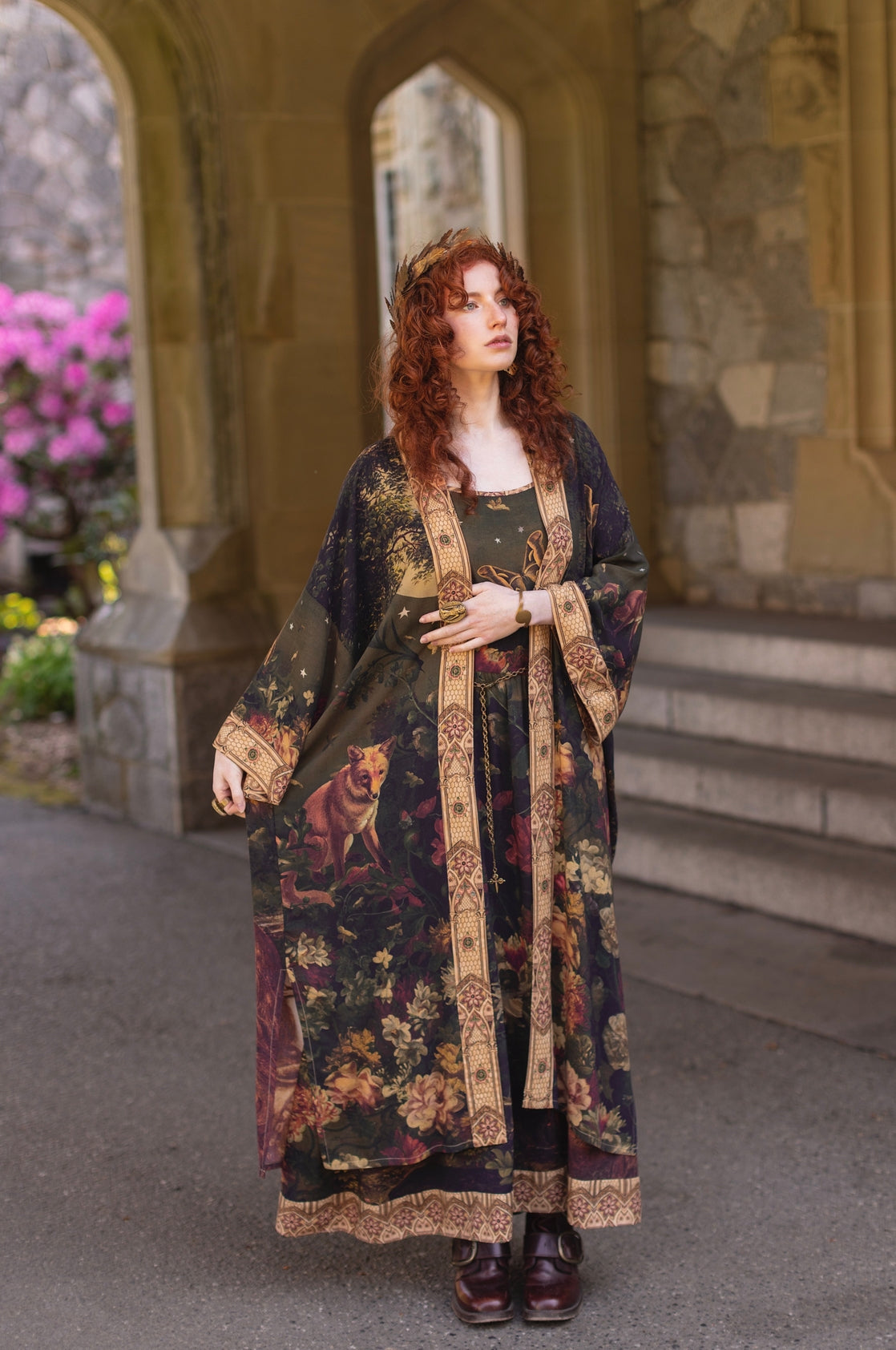 Market Of Stars - ‘The Messenger’ Opera Duster Kimono Coat Robe - Joan of Arc & Florals