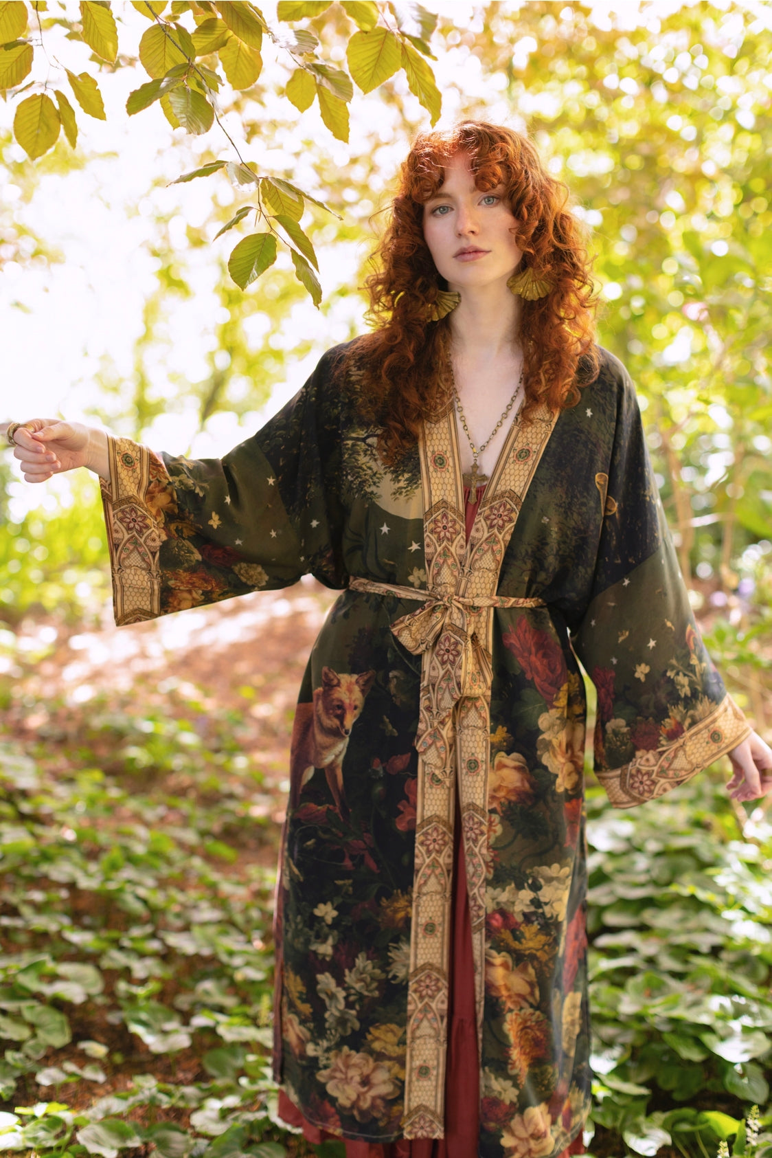 Market Of Stars - ‘The Messenger’ Opera Duster Kimono Coat Robe - Joan of Arc & Florals