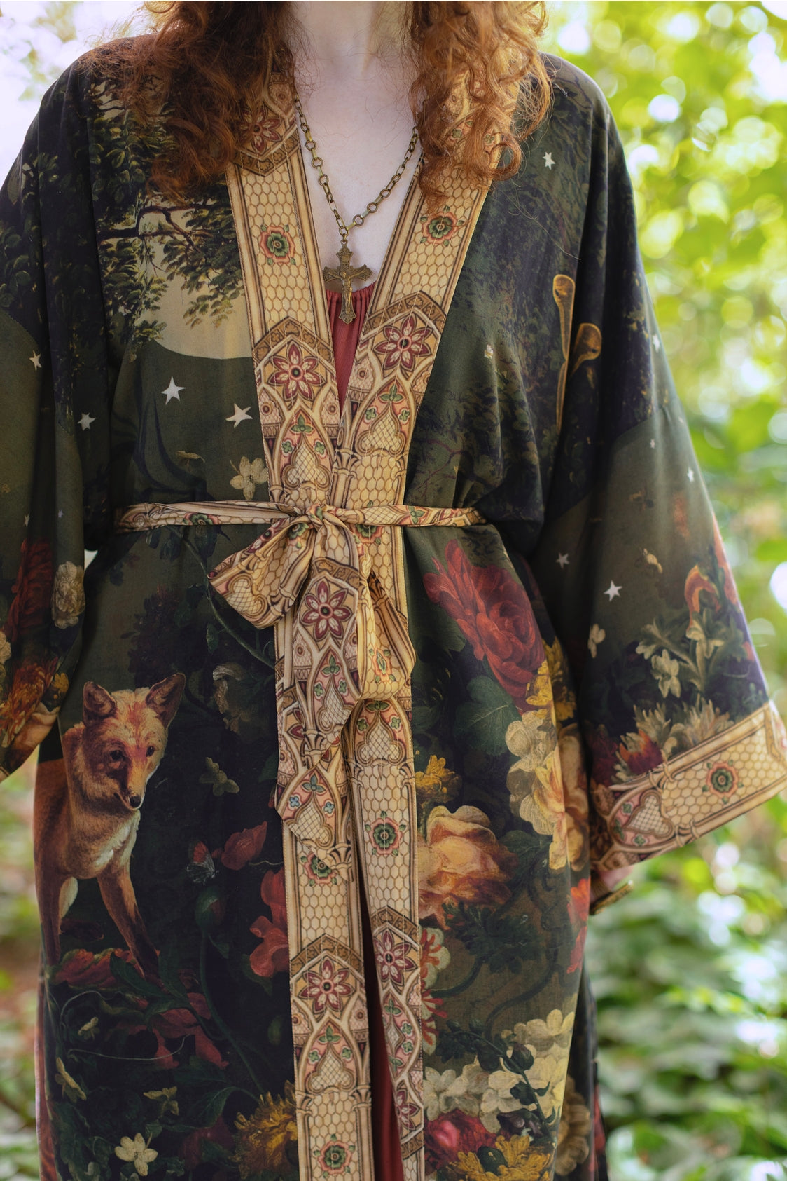 Market Of Stars - ‘The Messenger’ Opera Duster Kimono Coat Robe - Joan of Arc & Florals