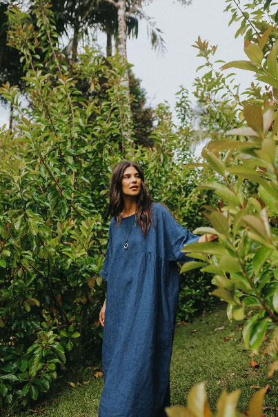 Montaigne - Noa - Oversized Linen Dress - Indigo