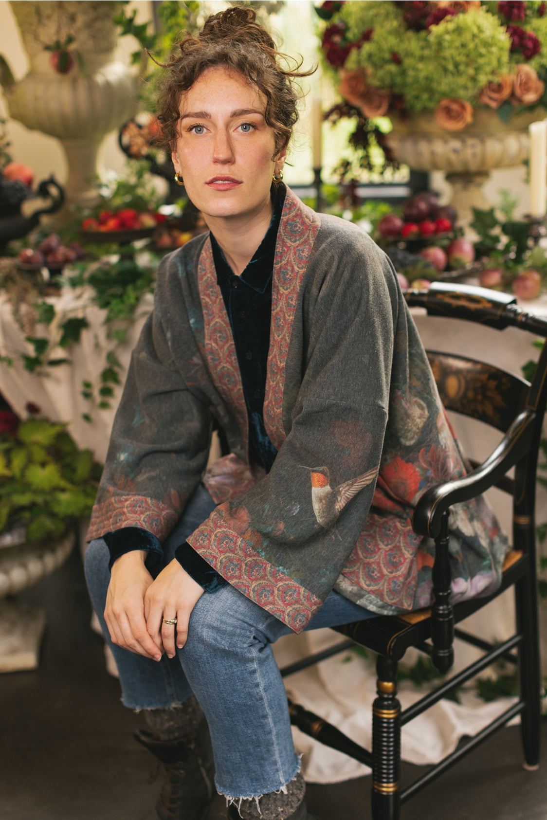 Market Of Stars - ‘Flight of Fancy’ Fleece Cottage Cardigan Kimono Jacket
