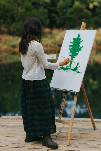 Montaigne - Ralph - French Linen Culottes - Green & Black Plaid