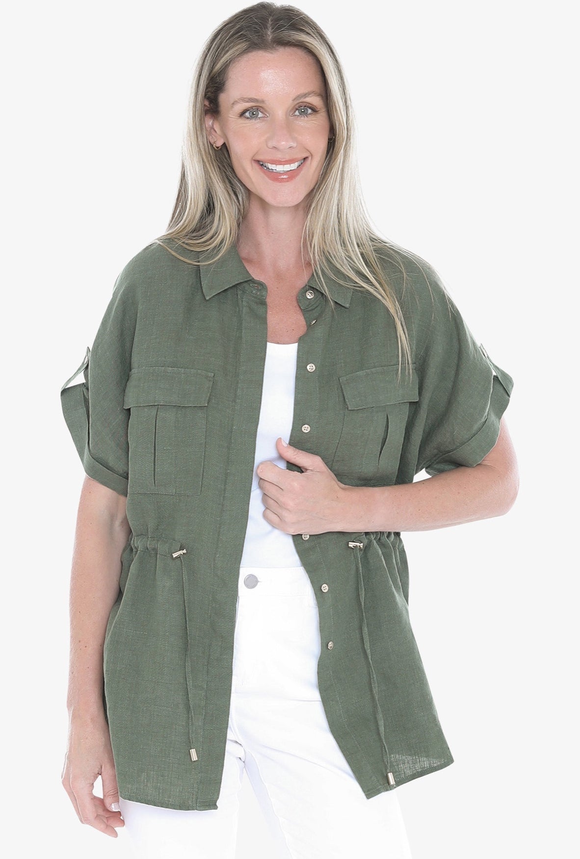 JUMP Clothing - Drawstring Overshirt - Basil