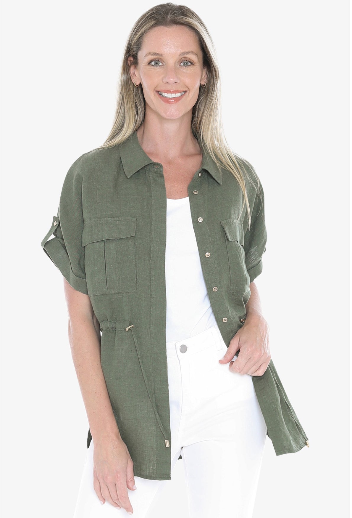 JUMP Clothing - Drawstring Overshirt - Basil