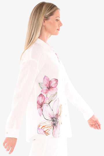 JUMP Clothing - Floraline LongSleeve Shirt - White
