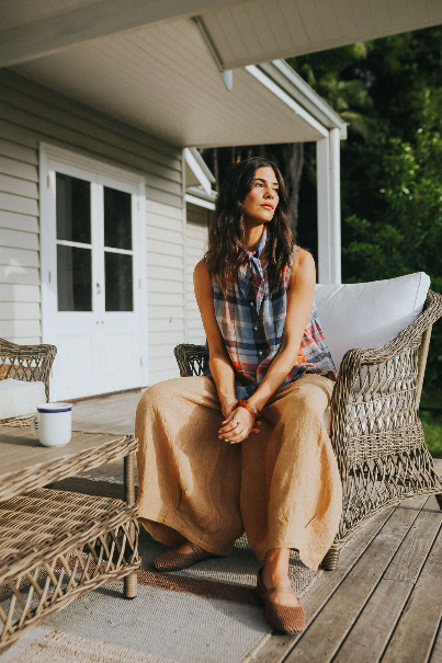 Montaigne - Cara - French Linen Top - Multi Check