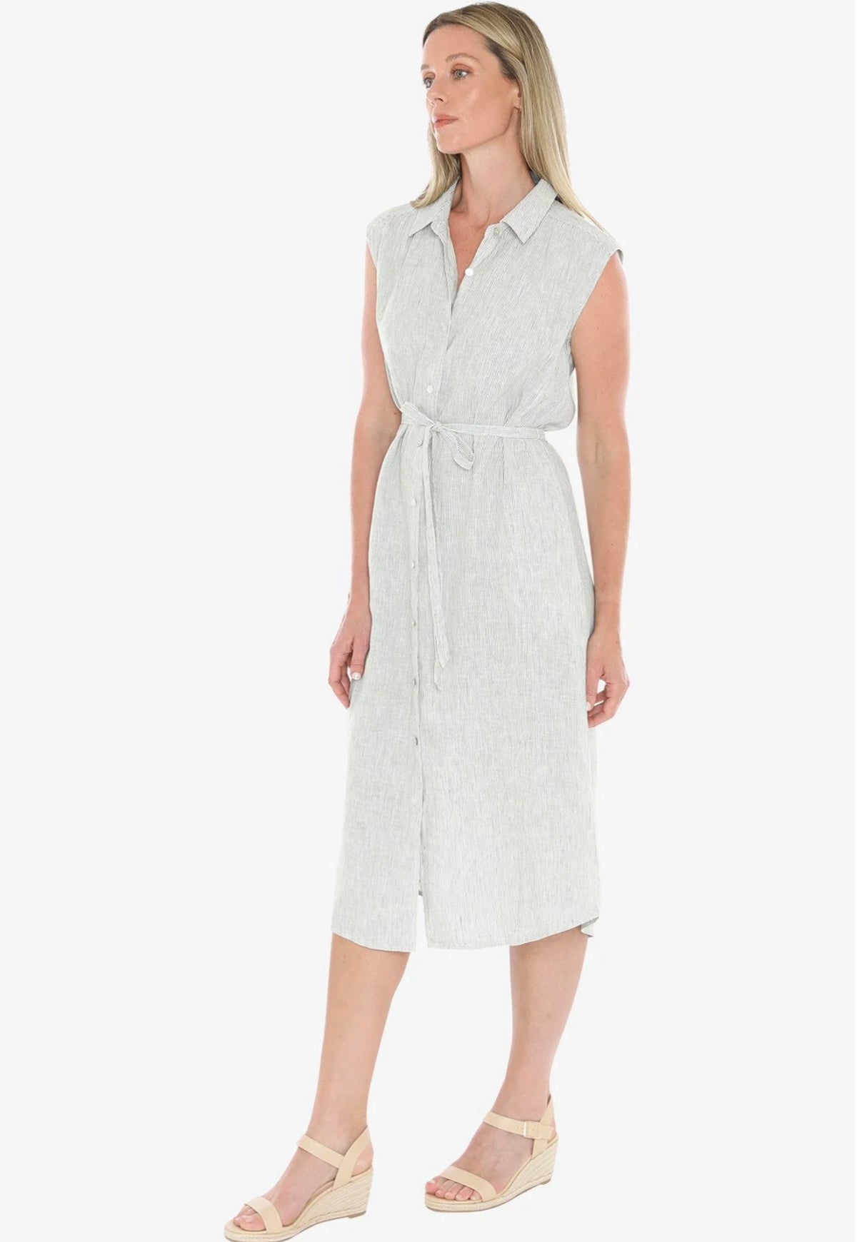 JUMP Clothing - Core Stripe Dress - Basil/White