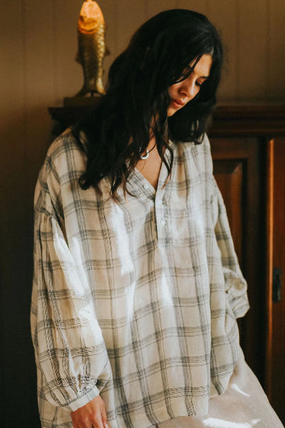 Montaigne - Dante - French Linen Top - Cream Check