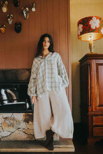Montaigne - Dante - French Linen Top - Cream Check
