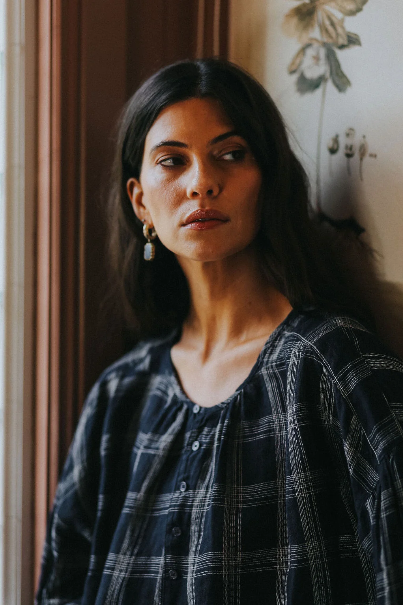 Montaigne - Dante - French Linen Top - Navy Check