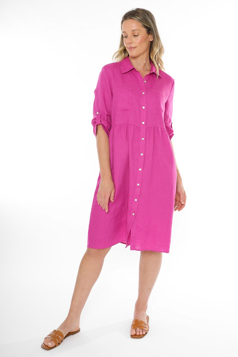 JUMP Clothing 2 Pocket Linen Dress - Various Colours