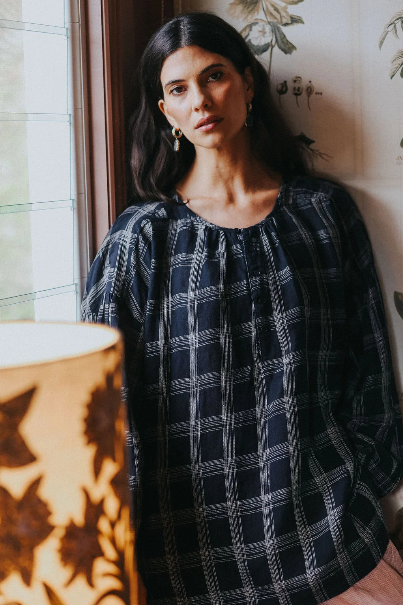 Montaigne - Dante - French Linen Top - Navy Check