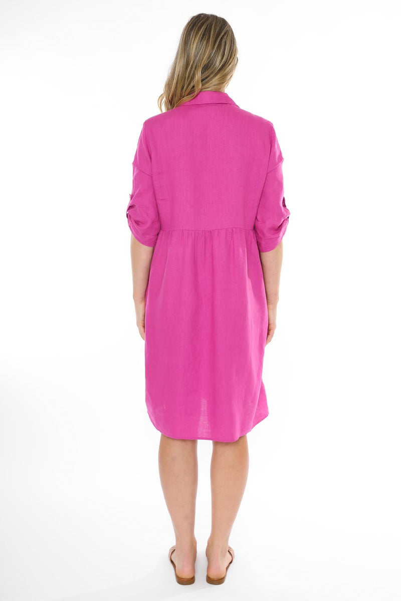 JUMP Clothing 2 Pocket Linen Dress - Various Colours