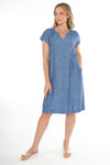 JUMP Clothing Shirred Neck Dress - Chambray