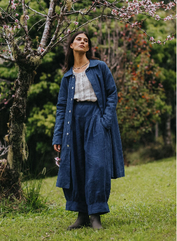 Montaigne -  Desi - French Linen Pants - Indigo