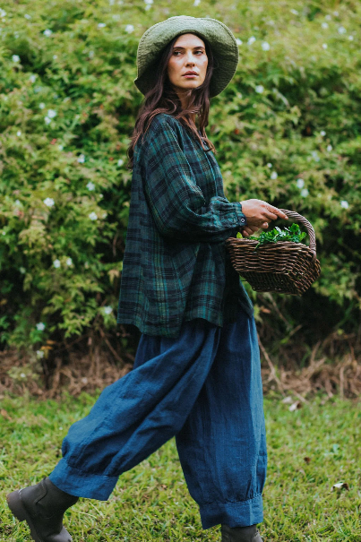 Montaigne -  Desi - French Linen Pants - Indigo