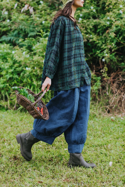 Montaigne -  Desi - French Linen Pants - Indigo