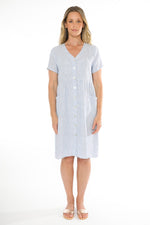 JUMP Clothing 2 Pocket Core Stripe Button Through Linen Shirt Dress - Various Colours