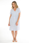 JUMP Clothing 2 Pocket Core Stripe Button Through Linen Dress - Various Colours