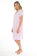 JUMP Clothing 2 Pocket Core Stripe Button Through Linen Dress - Various Colours