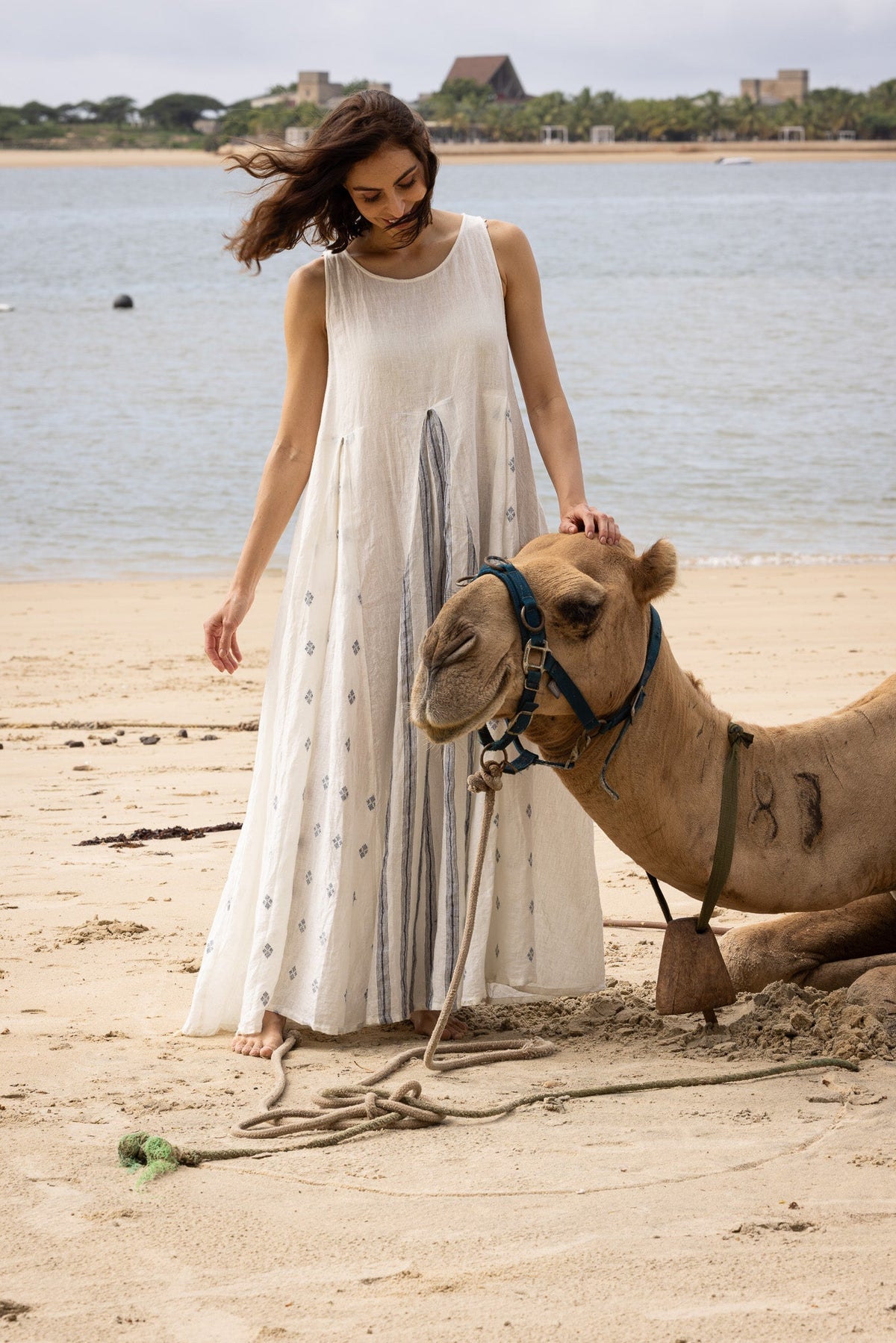 Meg By Design - Inaya Linen Dress - Navy Patch