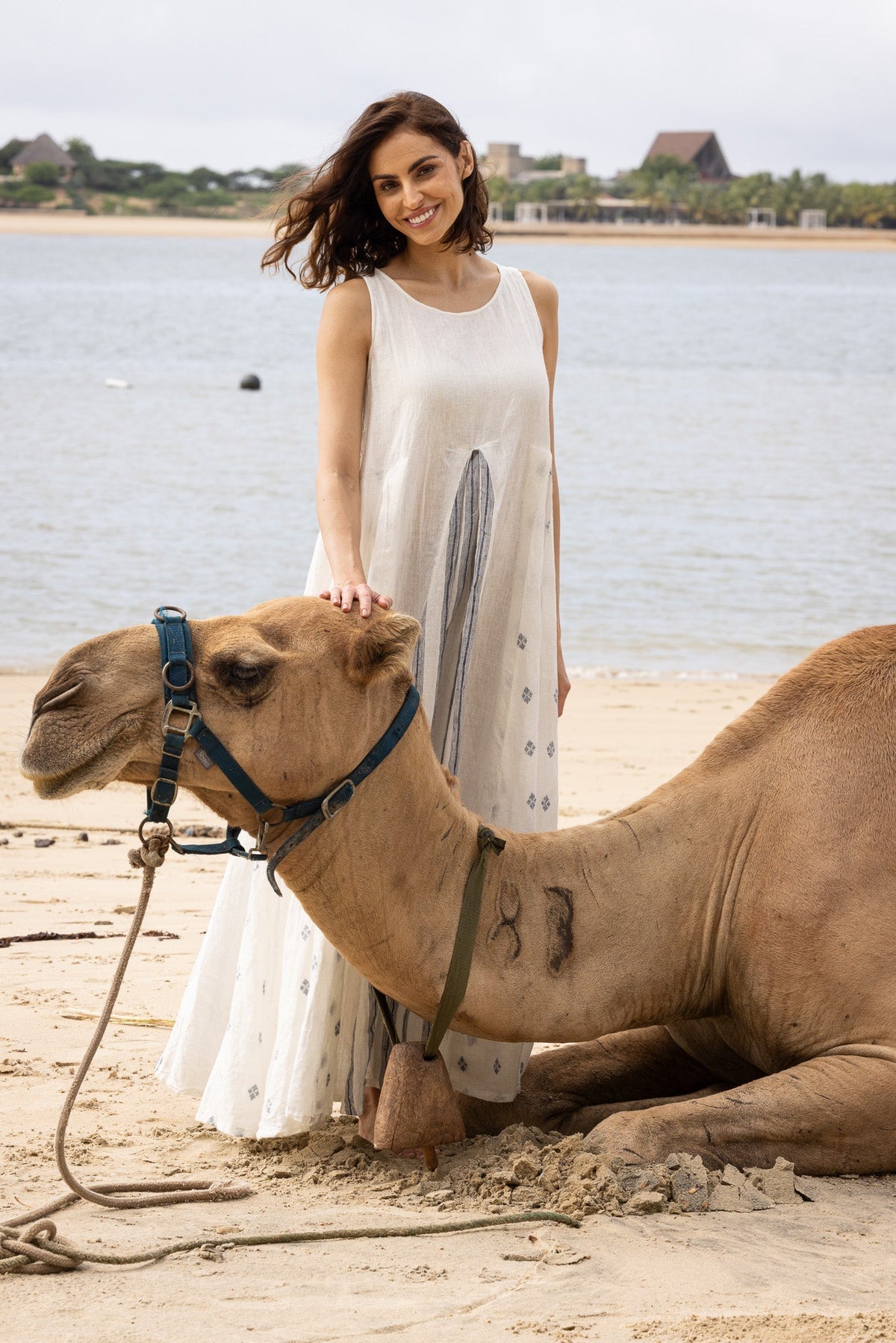 Meg By Design - Inaya Linen Dress - Navy Patch