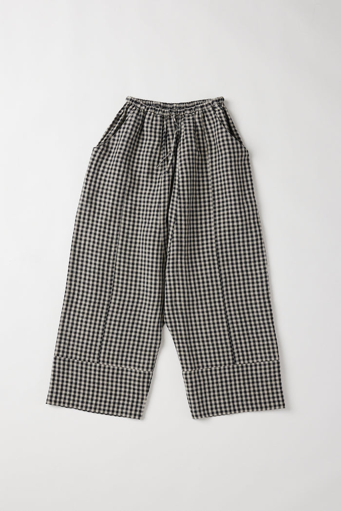 Eva’s Sunday - Ginza - Drop Crotch Pant -  Black Gingham