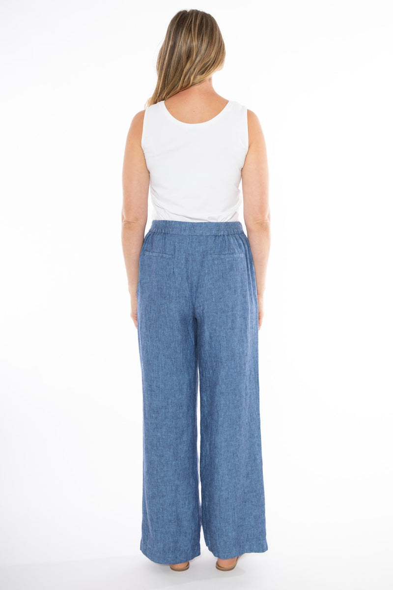 JUMP Clothing Fly Front Linen Pant - Various Colours