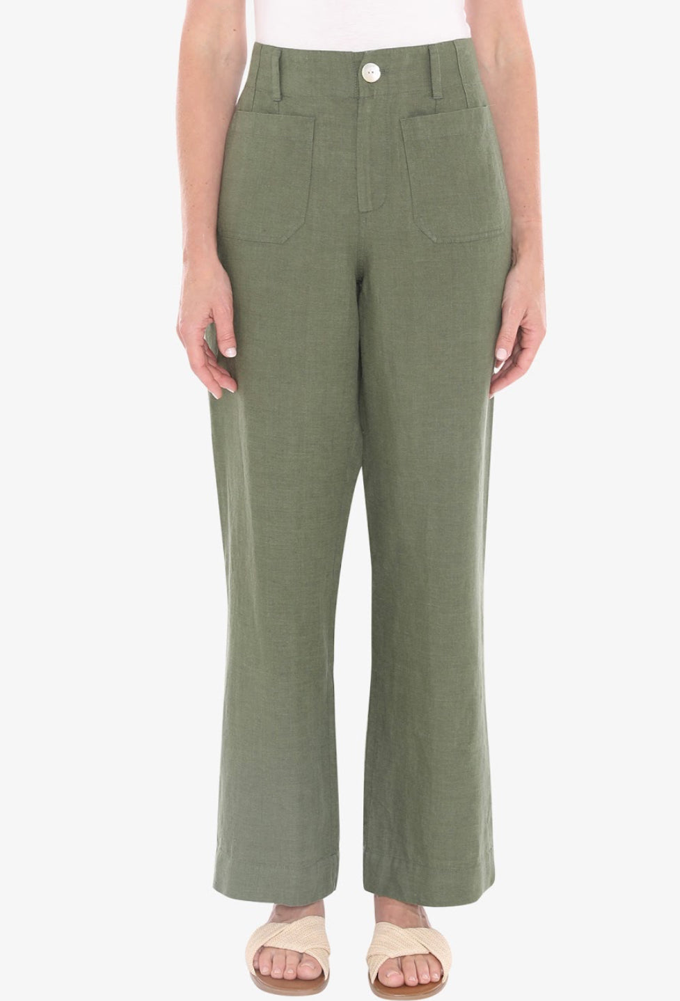 JUMP Clothing - Patch Pocket Linen Pant - Basil