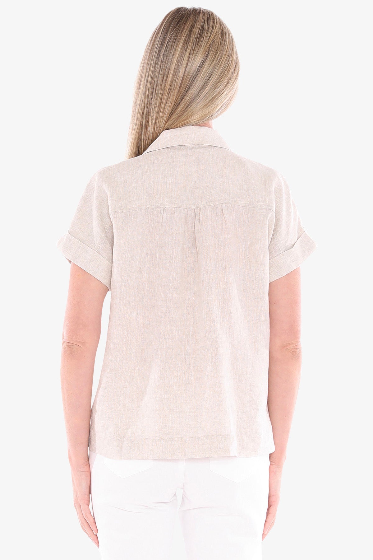 JUMP Clothing - Short Sleeve 2 Pocket Linen Shirt - Flax