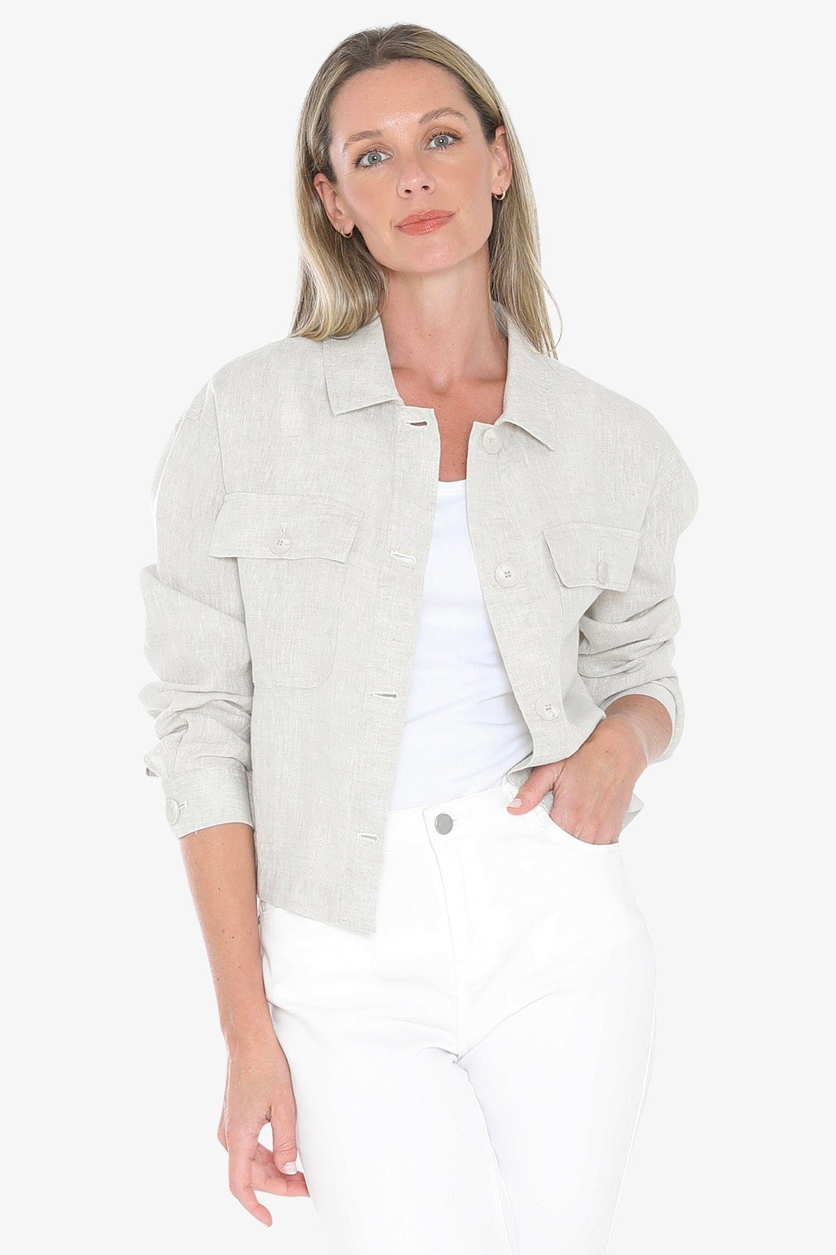 JUMP Clothing - Boxy Jacket - Natural Flax