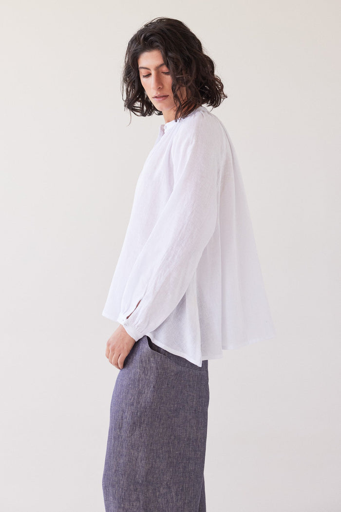 Eva’s Sunday - Vento - Long Sleeve Linen Shirt - White