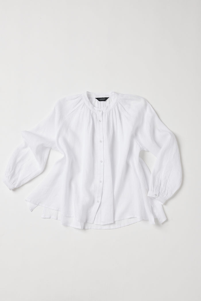 Eva’s Sunday - Vento - Long Sleeve Linen Shirt - White