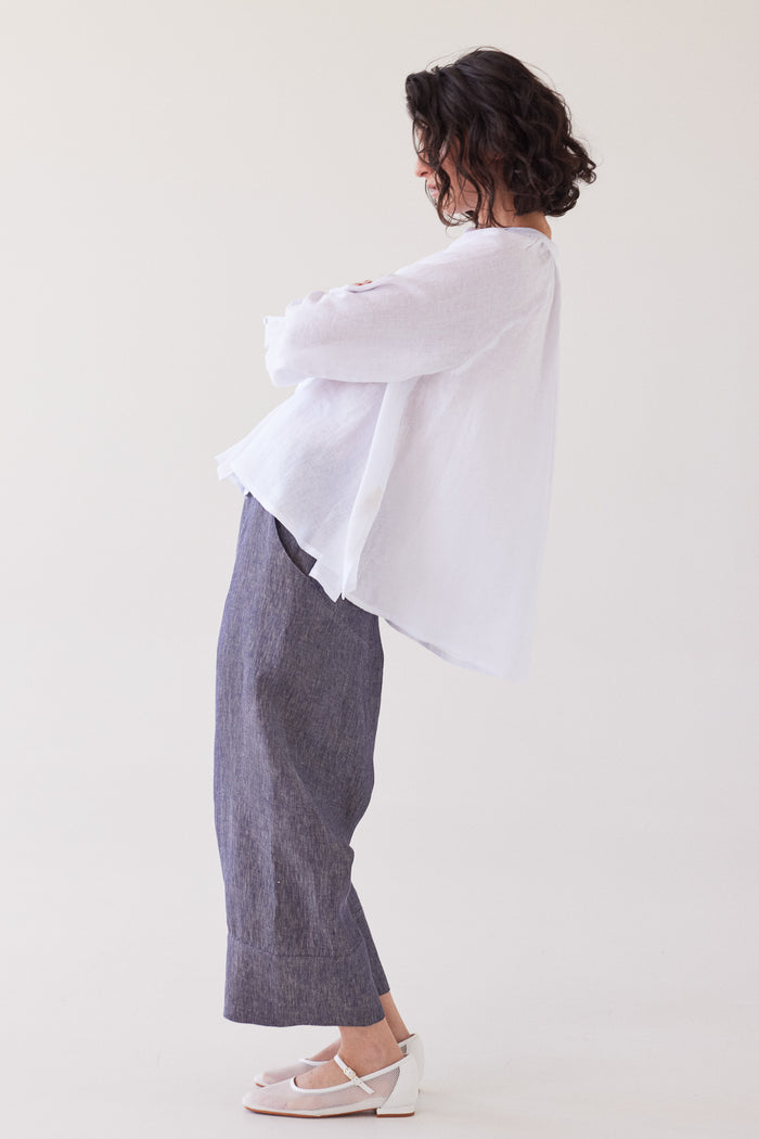 Eva’s Sunday - Vento - Long Sleeve Linen Shirt - White