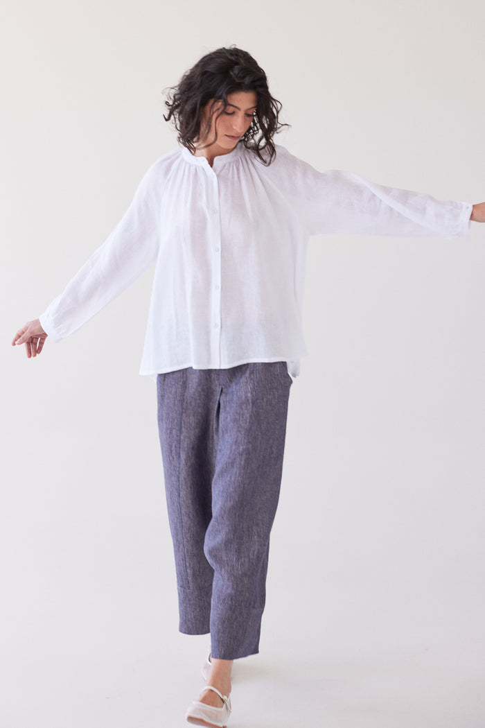 Eva’s Sunday - Vento - Long Sleeve Linen Shirt - White