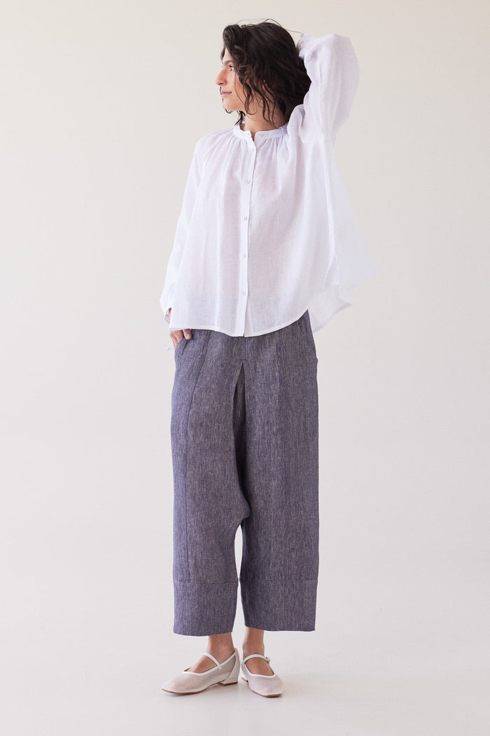 Eva’s Sunday - Vento - Long Sleeve Linen Shirt - White