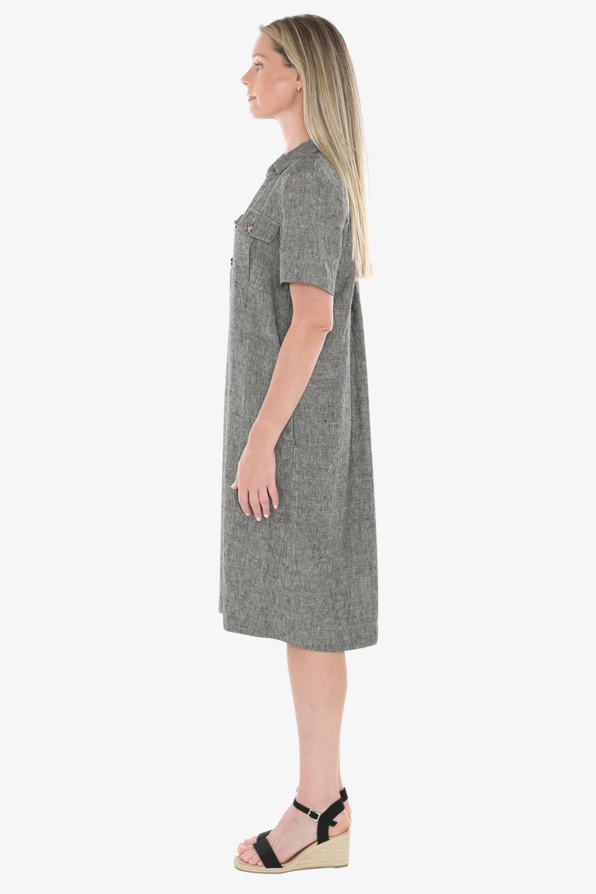 JUMP Clothing - Pocket Linen Dress - Blackstone