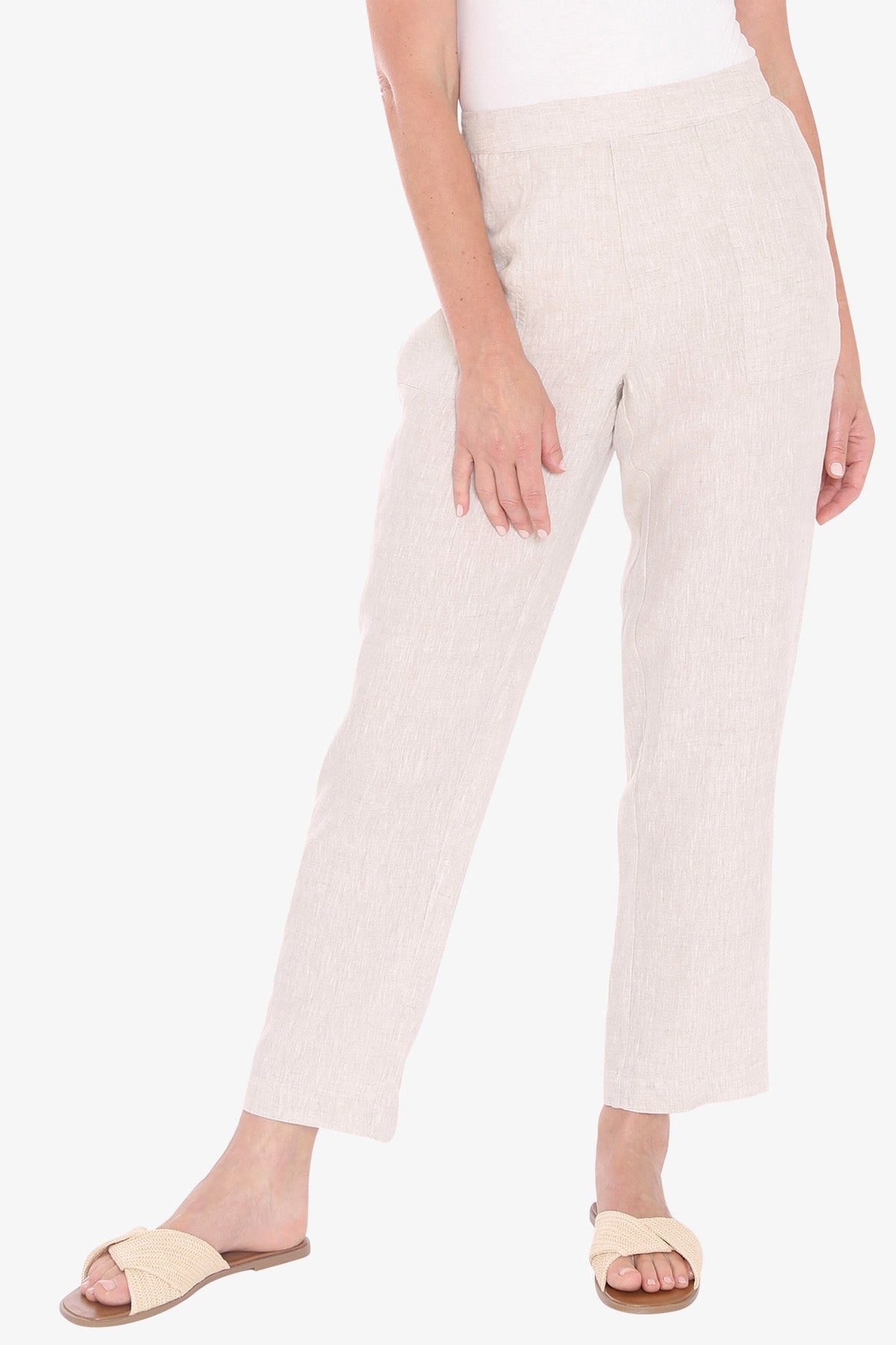 JUMP Clothing - 7/8 Core Linen Pant - Natural Flax
