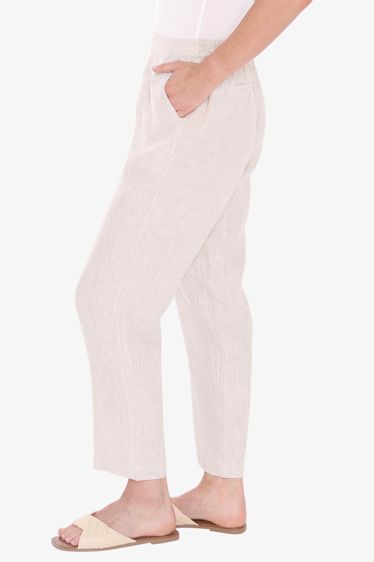 JUMP Clothing - 7/8 Core Linen Pant - Natural Flax